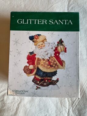 International Bazaar Glitter Santa Vintage Figurine - Holiday Decoration